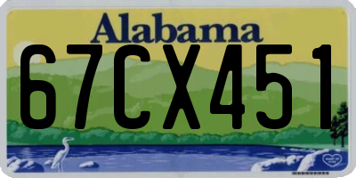 AL license plate 67CX451