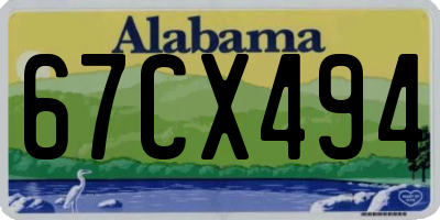 AL license plate 67CX494