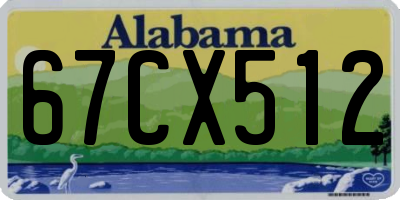 AL license plate 67CX512
