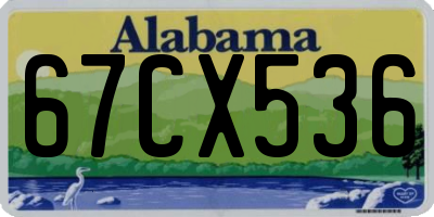 AL license plate 67CX536