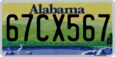 AL license plate 67CX567