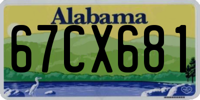 AL license plate 67CX681