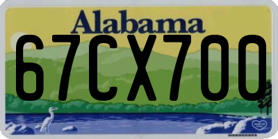 AL license plate 67CX700