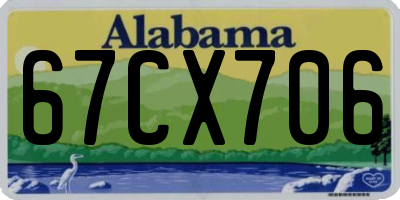 AL license plate 67CX706