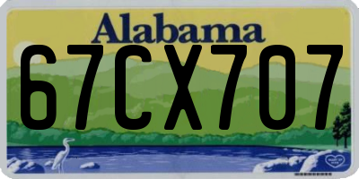 AL license plate 67CX707