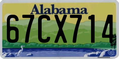 AL license plate 67CX714
