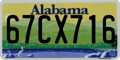 AL license plate 67CX716