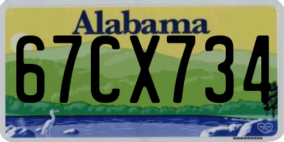 AL license plate 67CX734
