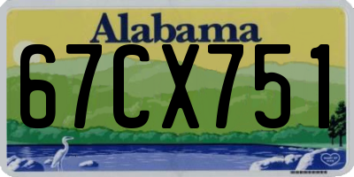 AL license plate 67CX751