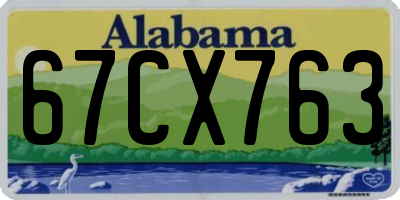 AL license plate 67CX763