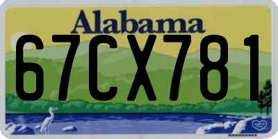 AL license plate 67CX781
