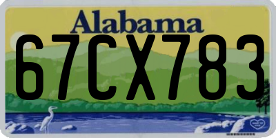 AL license plate 67CX783