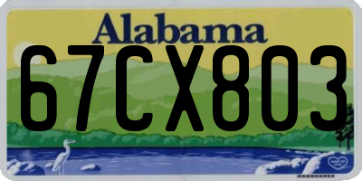 AL license plate 67CX803
