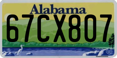 AL license plate 67CX807
