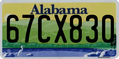 AL license plate 67CX830