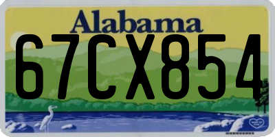 AL license plate 67CX854