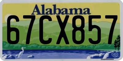 AL license plate 67CX857