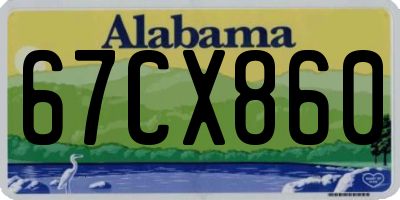 AL license plate 67CX860