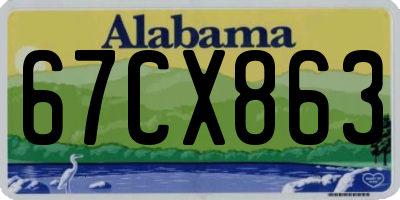 AL license plate 67CX863