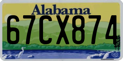 AL license plate 67CX874