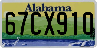 AL license plate 67CX910