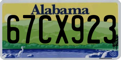 AL license plate 67CX923