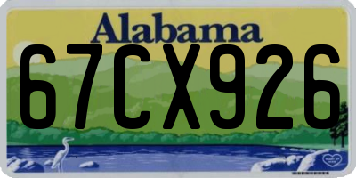 AL license plate 67CX926