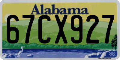 AL license plate 67CX927