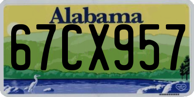 AL license plate 67CX957