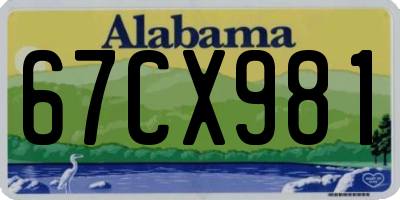 AL license plate 67CX981