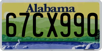 AL license plate 67CX990