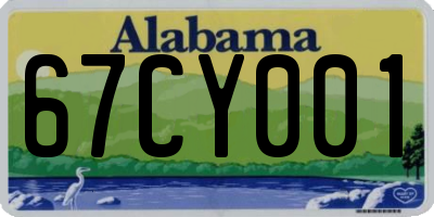 AL license plate 67CY001