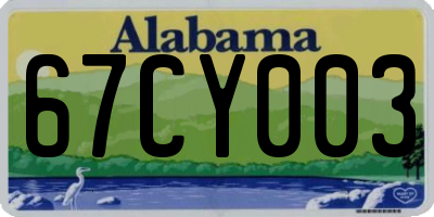 AL license plate 67CY003