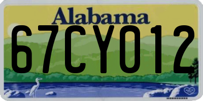 AL license plate 67CY012