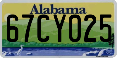 AL license plate 67CY025