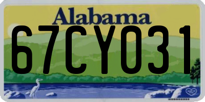 AL license plate 67CY031