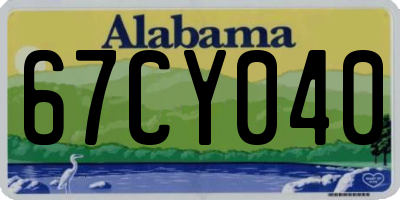 AL license plate 67CY040