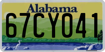 AL license plate 67CY041