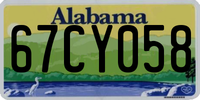 AL license plate 67CY058