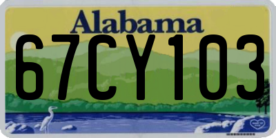 AL license plate 67CY103