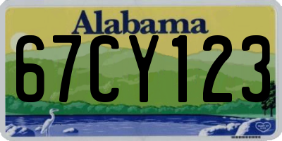 AL license plate 67CY123