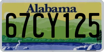 AL license plate 67CY125