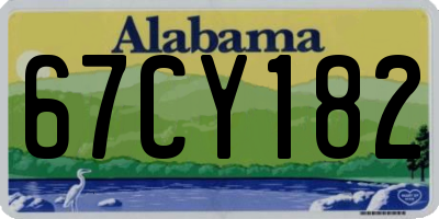 AL license plate 67CY182