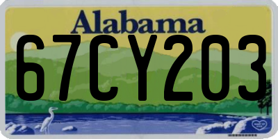 AL license plate 67CY203