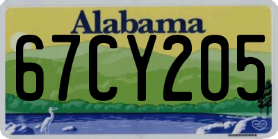 AL license plate 67CY205