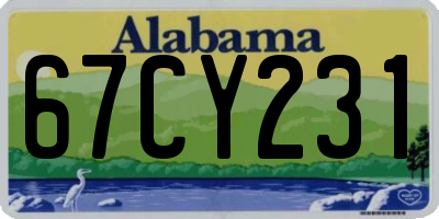 AL license plate 67CY231