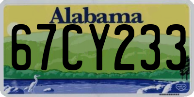 AL license plate 67CY233