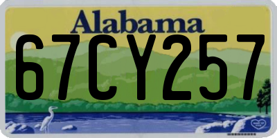 AL license plate 67CY257