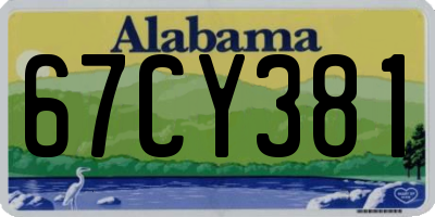 AL license plate 67CY381