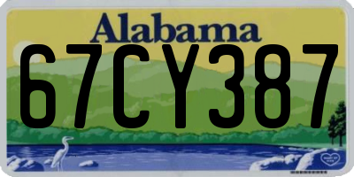 AL license plate 67CY387